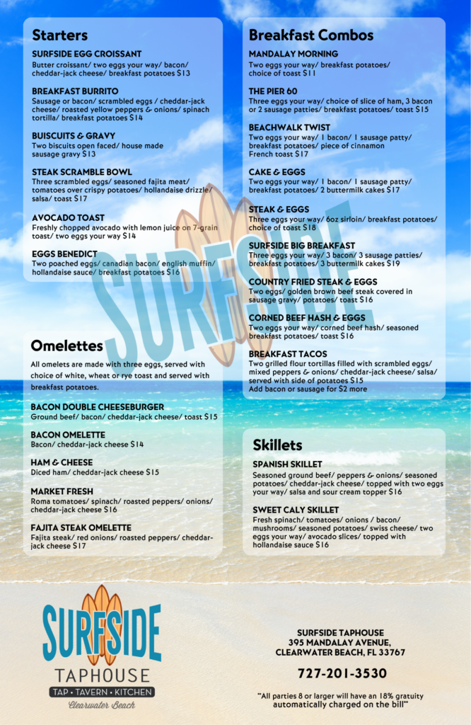 Breakfast Menu - Surfside Taphouse